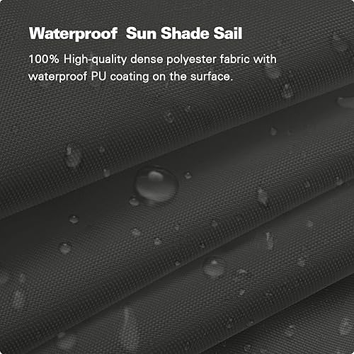 Miniatura 2 de Amagenix Toldo tipo vela, impermeable, rectangular, gris oscuro, para exteriores, 6 x 10 pies, toldo con bloqueo UV, refugio para patio al aire