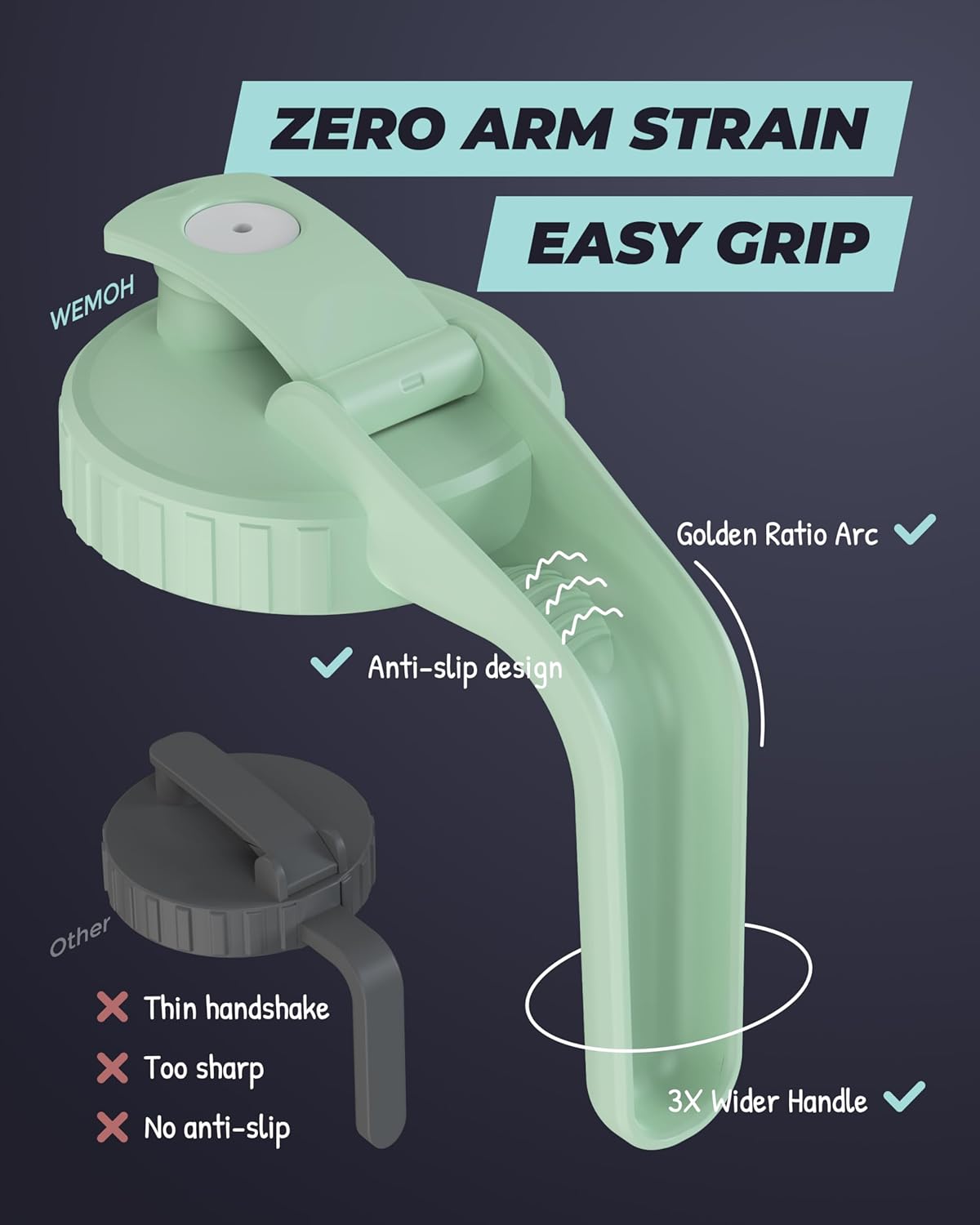 32oz Breast Milk Pitcher, 3X-Thick Heat & Cold Resistant Borosilicate Glass, Leakproof Breast Milk Fridge Storage Container with Wide Mouth & Ergo Grip, Dishwasher Safe, Fast Baby Formula Maker - Image 4