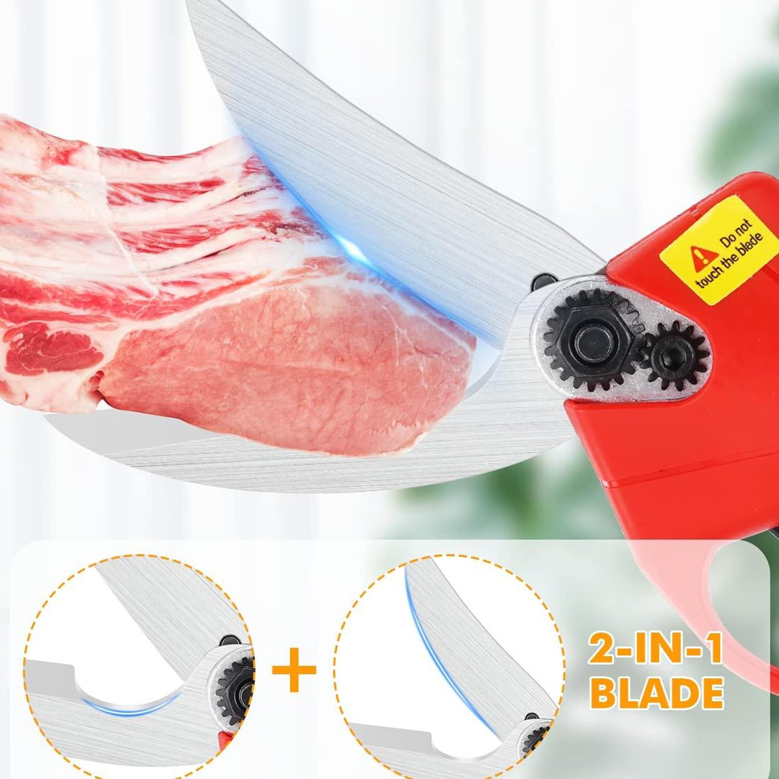 Tijeras eléctricas multiusos para alimentos Tijeras recargables para huesos Incluye 2 pilas Para huesos pequeños Tijeras para aves Para preparar verduras