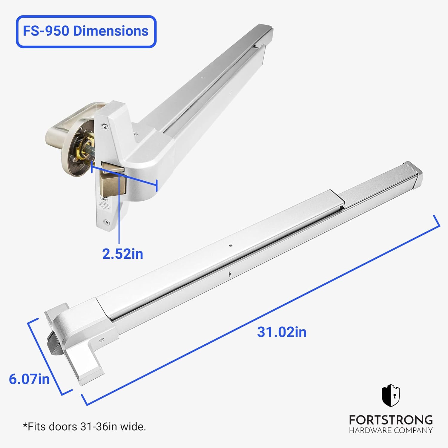 Gеt Sресіаl Prісе Panic Bar Exit Device Silver - FS-950 Push Bar for Exit Doors & Exit Lever with Key - UL Listed - Grade 1 and ADA Certified with Detailed Fitting Instructions Flаѕh Sаlе Panic Bar Exit Device Silver - FS-950 Push Bar for Exit Doors & Exit Lever with Key - UL Listed - Grade 1 and ADA Certified with Detailed Fitting Instructions