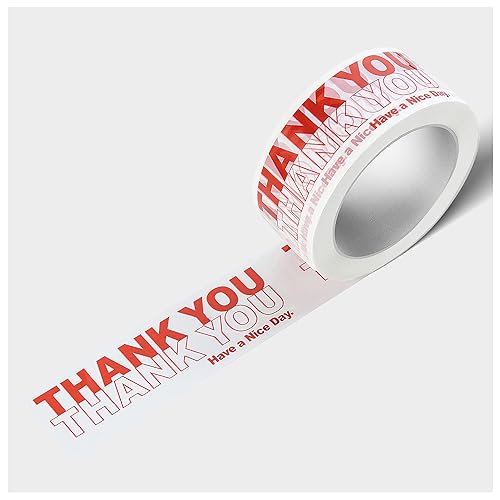 Miniatura 5 de Cinta de embalaje decorativa Thank You para pequeñas empresas  Cinta de envío de embalaje de diseño lindo  Impresión de bolsa Bodega NYC, rojo y