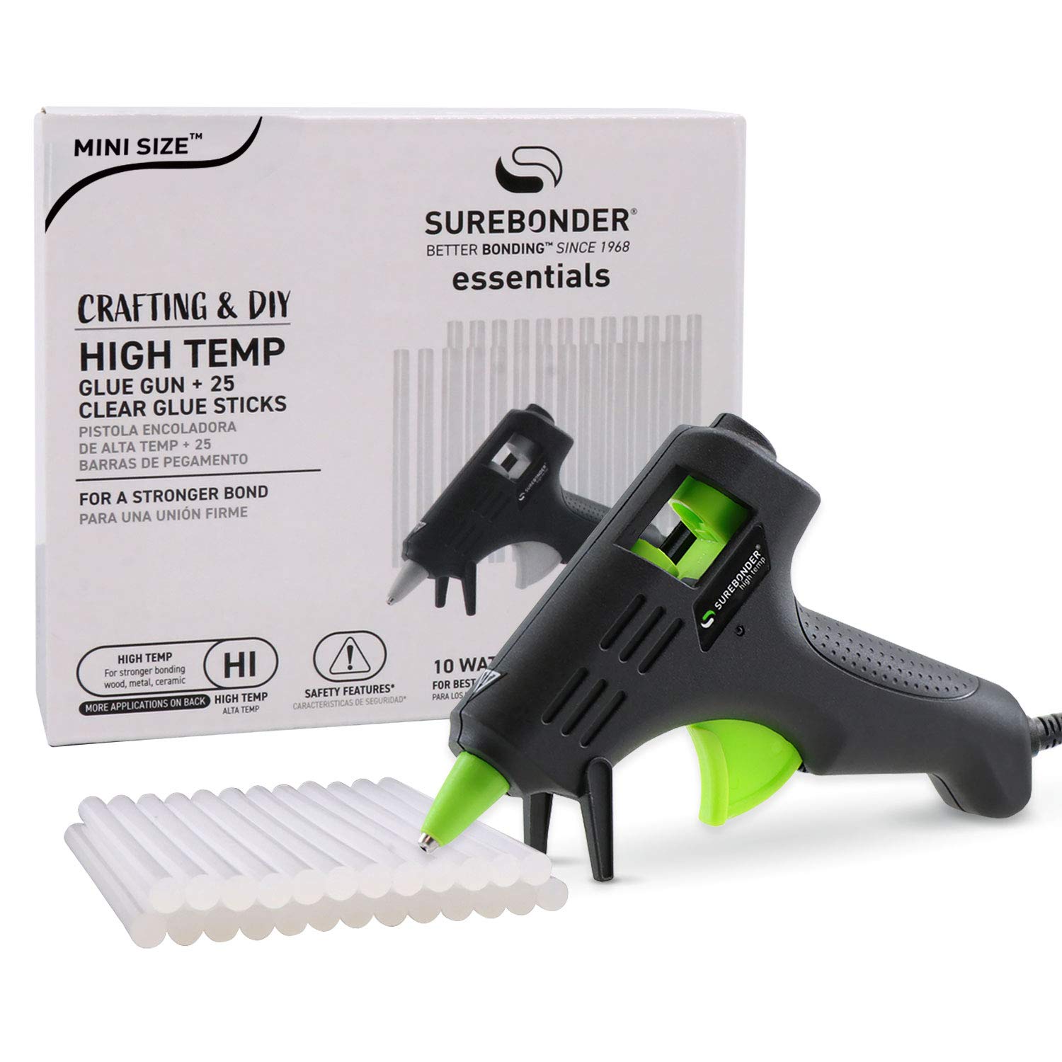 Hot Glue Gun, Surebonder Mini Size 10W High Temperature Glue Gun Kit