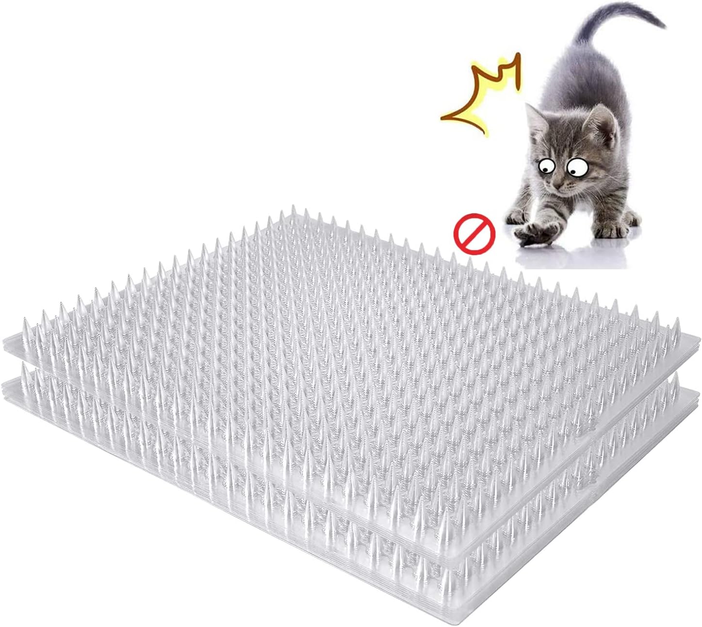14 Pack Cat Deterrent Outdoor/Indoor Scat Mat, Pet Deterrent Training Mats, Keep Cats/Dogs Away Plastic Mats with Spikes, 23 Sq.ft, 16 x 13 Inches 14 Mats