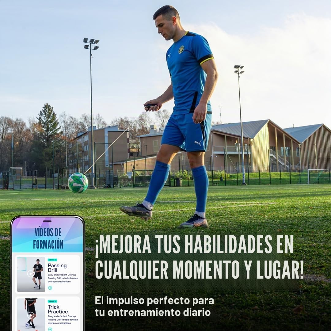 SenseBall Balón de Fútbol & App | Talla 2 & 3 | Entrenamiento Diario para Todos los Niveles | Mejora Habilidad y Control con Programa de Entrenador Profesional y 50+ Vídeos de Ejercicios
