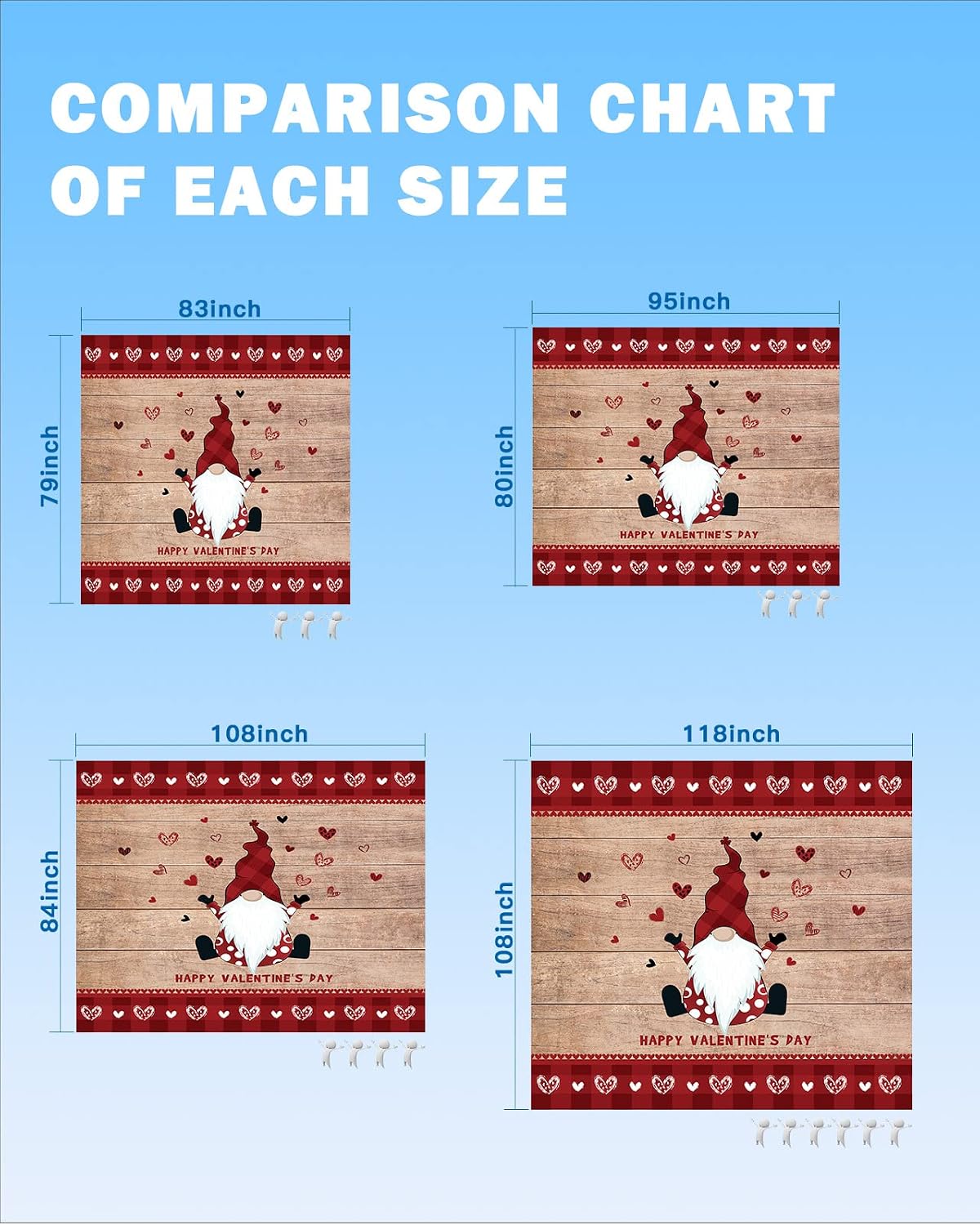 Beach Blanket, Happy Valentine's Day Gnome Retreo Wood Grain Beach Mat 118"x108" Large Picnic Blanket,Sandproof Waterproof Outdoor Beach Blankets for Travel Camping Hiking Beach Vacation