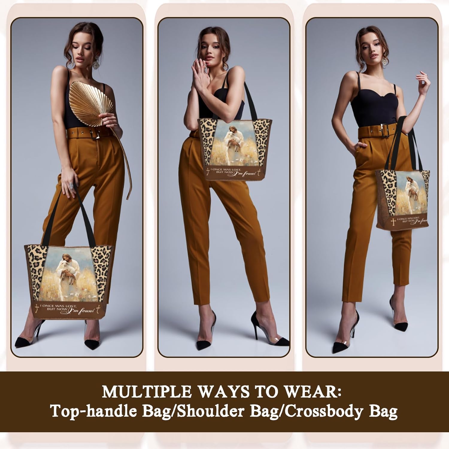 Tote Bag for Women, Everyday Carry, Large Capacity Reusable Shopping Bag with Zipper for Groceries, Work & Travel - Image 4