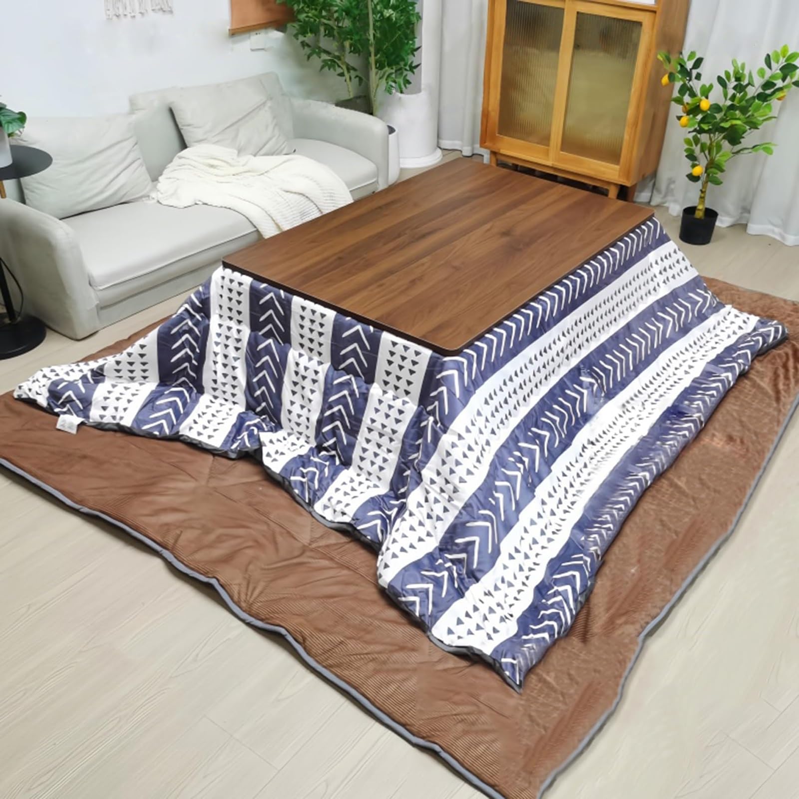 Japoński stół Kotatsu Kotatsu zestaw stołów grzewczych z kołdrą, wygodny podgrzewacz dywanowy, składana konstrukcja, oszczędność miejsca, nadaje się do użytku we wszystkich porach roku