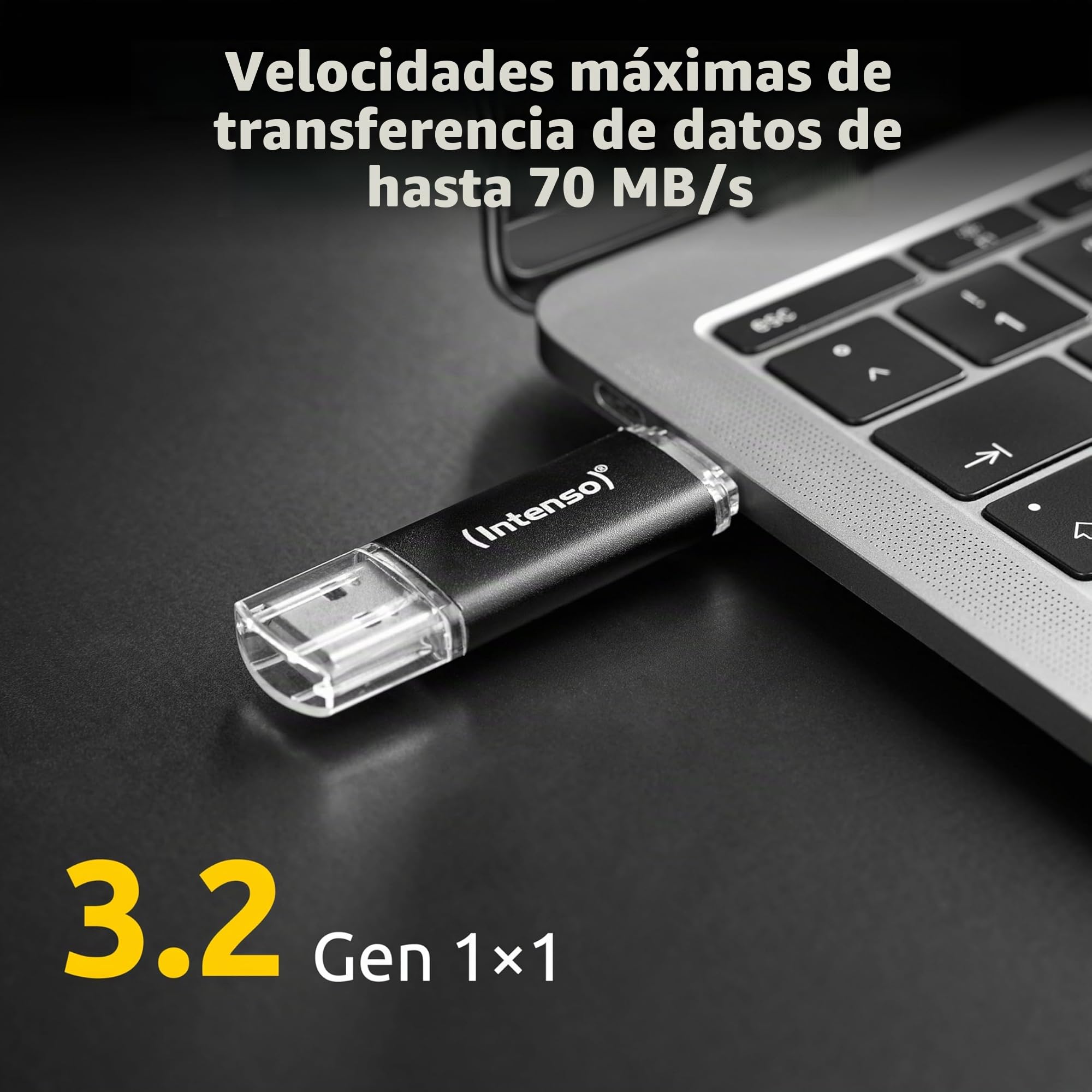 Intenso Twist Line - Memoria USB Doble (512 GB, 3.2 Gen 1x1, USB-C y USB-A, 70 MB/s, Color Antracita)