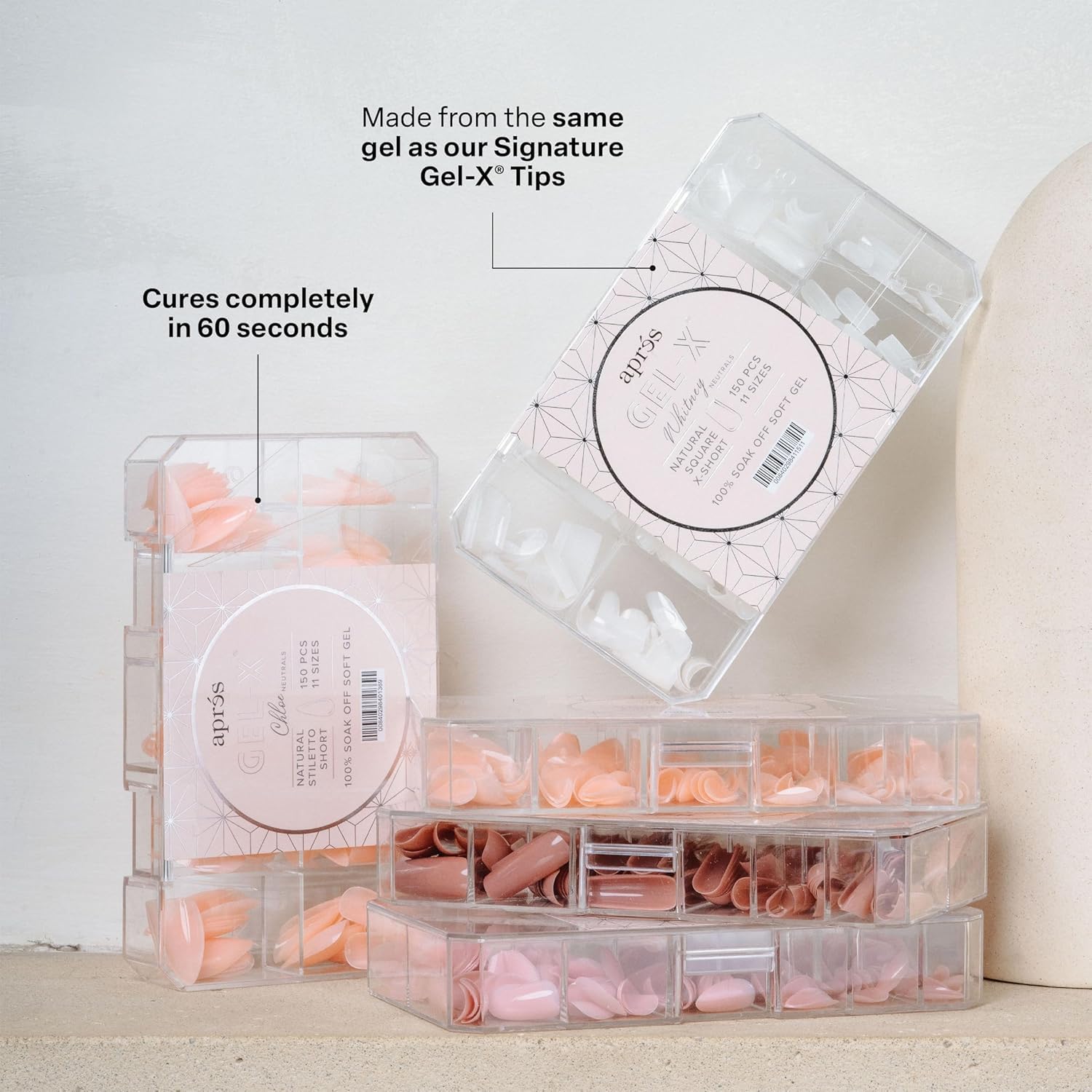 Amazon.com: Apres Neutrals Gel-X Chloe Box Of Nail Tips, 11 Sizes