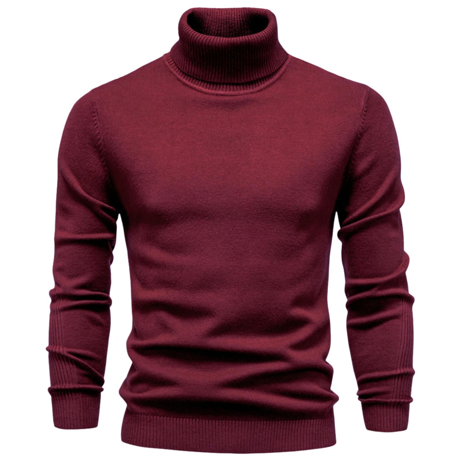 Jersey para hombre Otoño/Invierno Casual Color sólido Cuello Alto