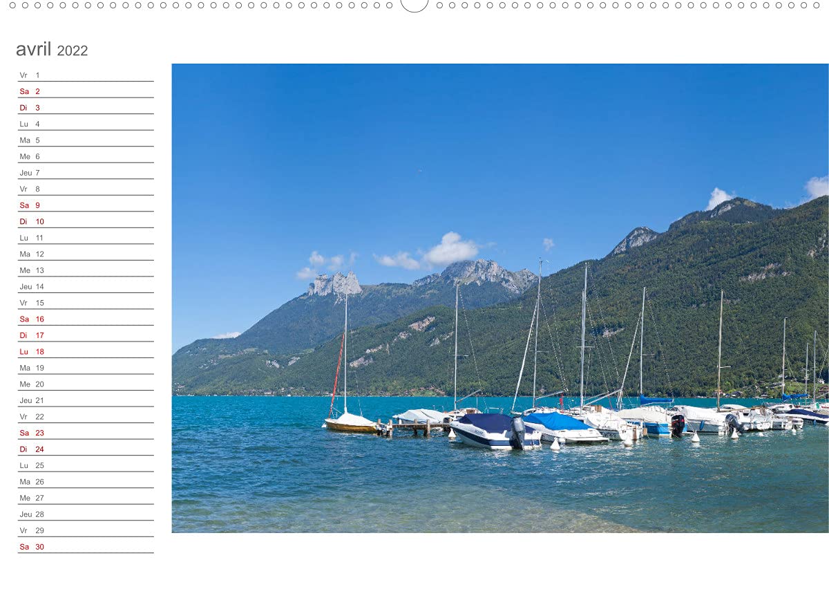 Coup d'oeil sur le Lac d'Annecy (Premium, hochwertiger DIN A2 Wandkalender 2022, Kunstdruck in Hochglanz): Paysages superbes présentant un intérêt ... majeur. (Calendrier anniversaire, 14 Pages )