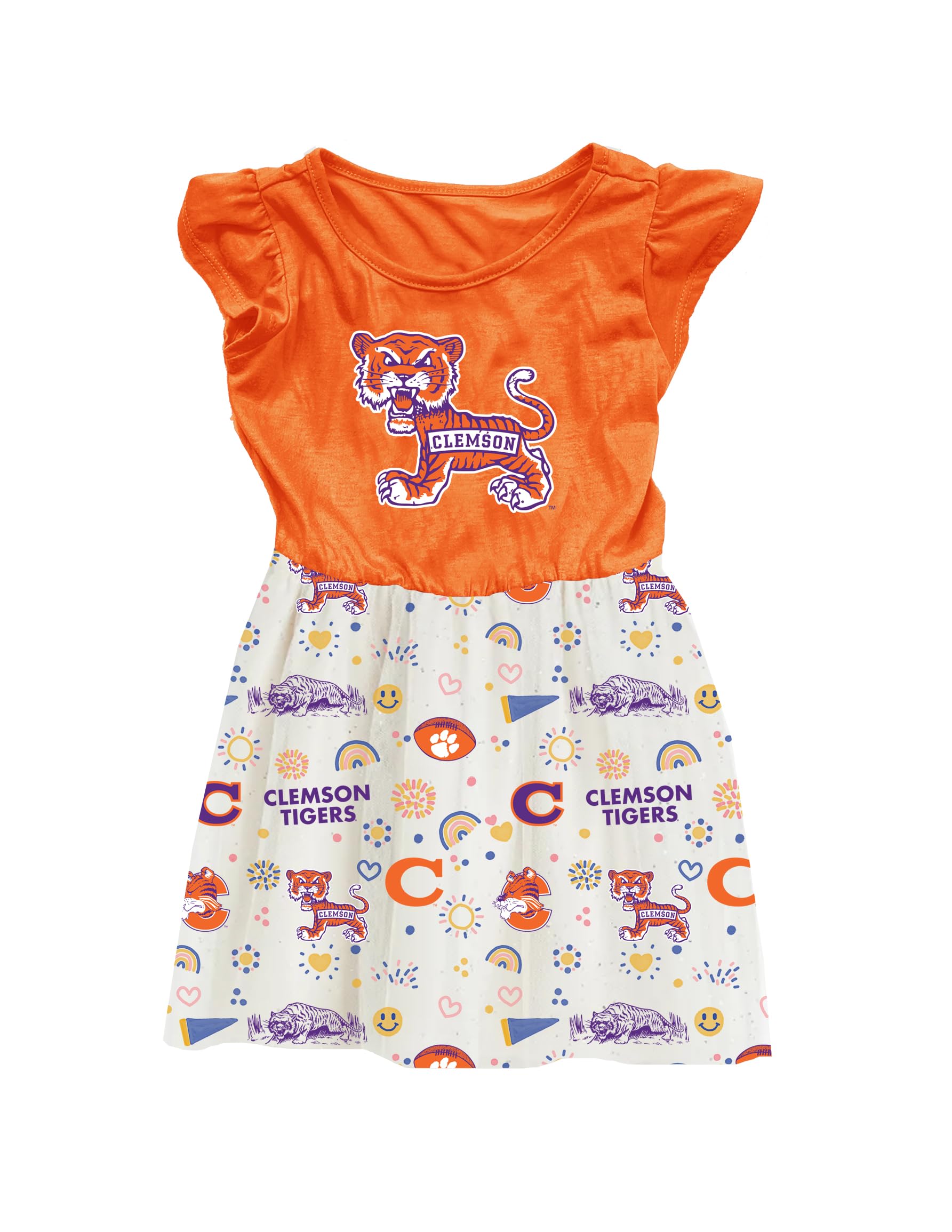 Wes and Willy Girls Sports Fan College Vault Princess Dress (Clemson Tigers, 6)