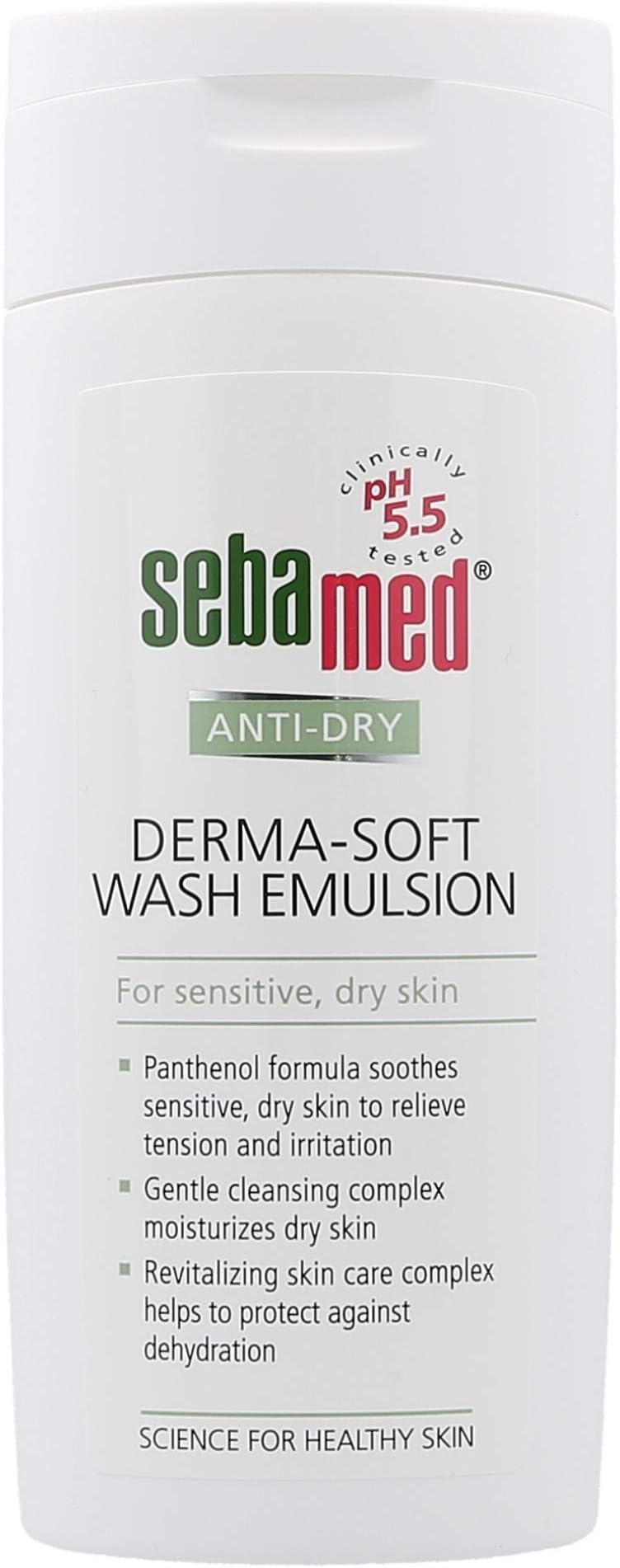 Sebamed Anti-Dry Derma-Soft Wash Emulsion Gentle Hydrating Cleanser with Revitalizing Skin Complex (200mL)