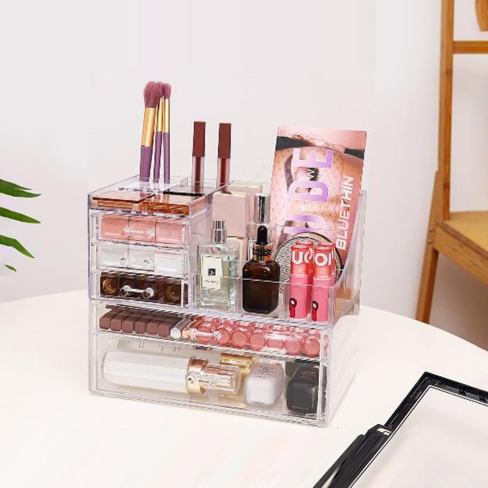 Organisateur de maquillage transparent – Tiroir de rangement de maquillage