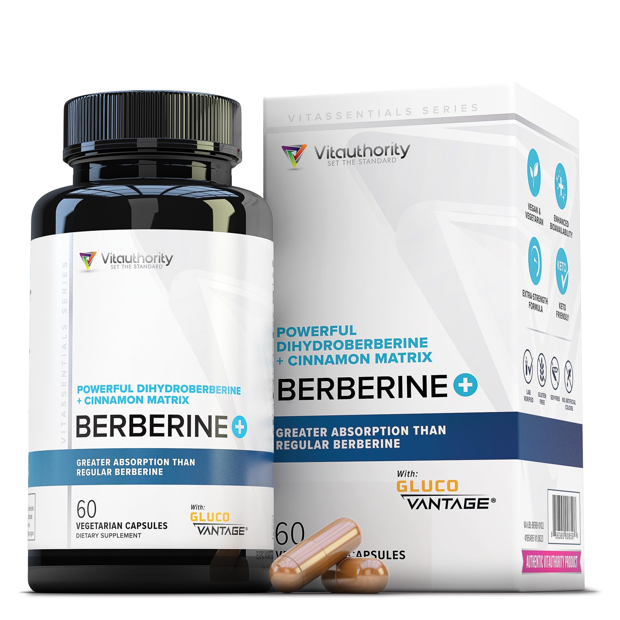 Berberine Supplement Ceylon Cinnamon Supplements Capsules | High Absorption Dihydroberberine, Cinnamon for Balance and Support | Vegan & Gluten Free Powerful AMPk Activator & Antioxidant | 30 Servings