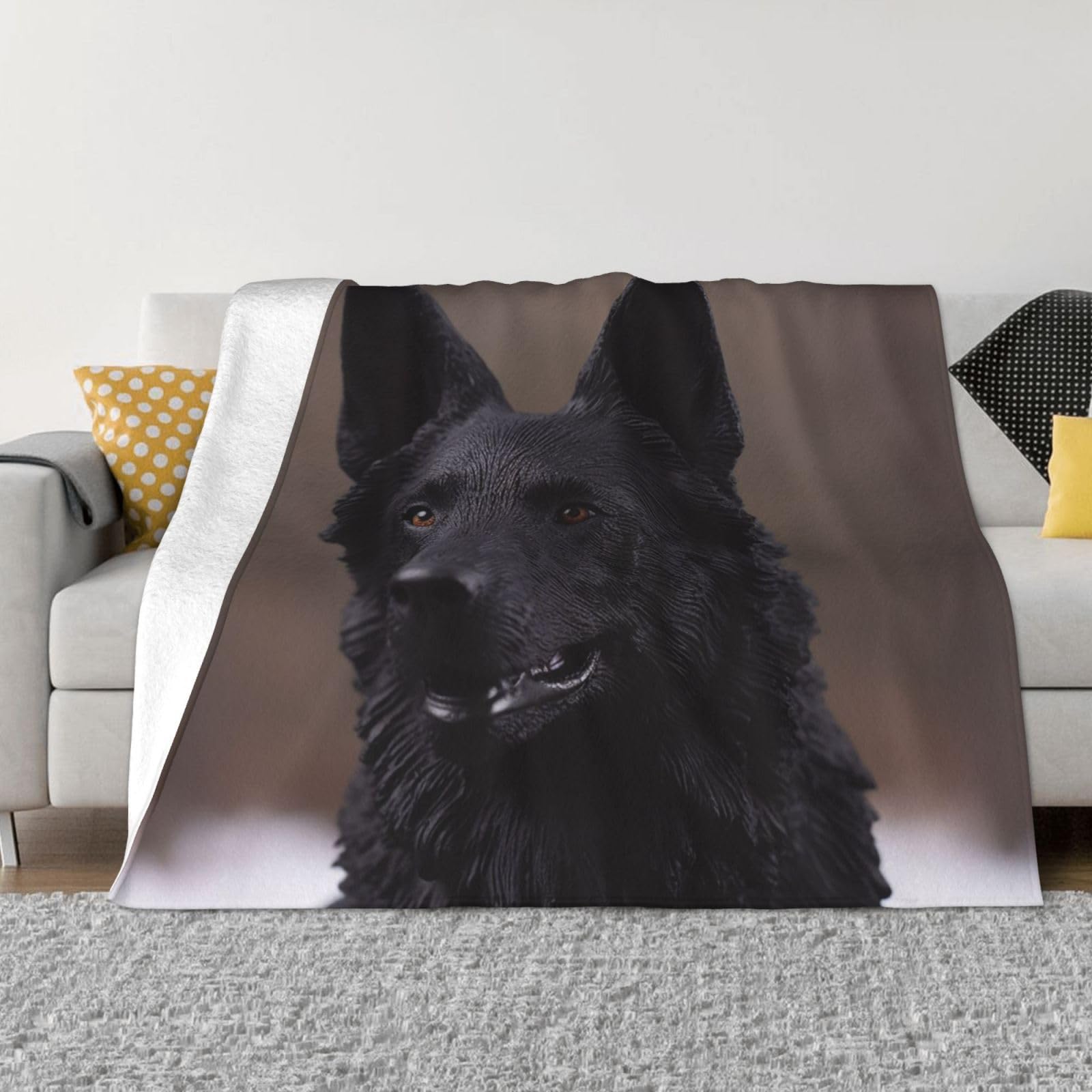 Couverture berger allemand noir idée cadeau originale anniversaire
