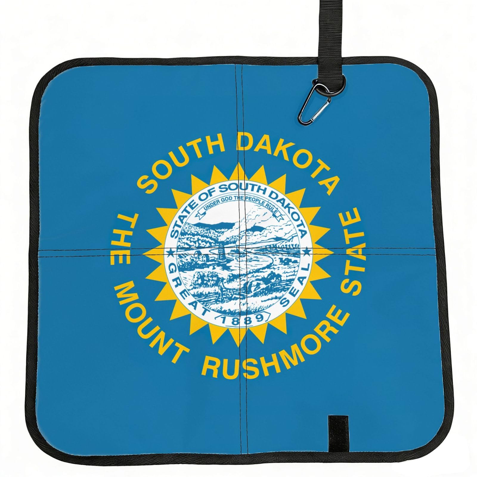 UVBDF South Dakota Flag Print Outdoor Sitting Cushion Folding Seat Pad Compact Portable Picnic Bench Cushion Mat