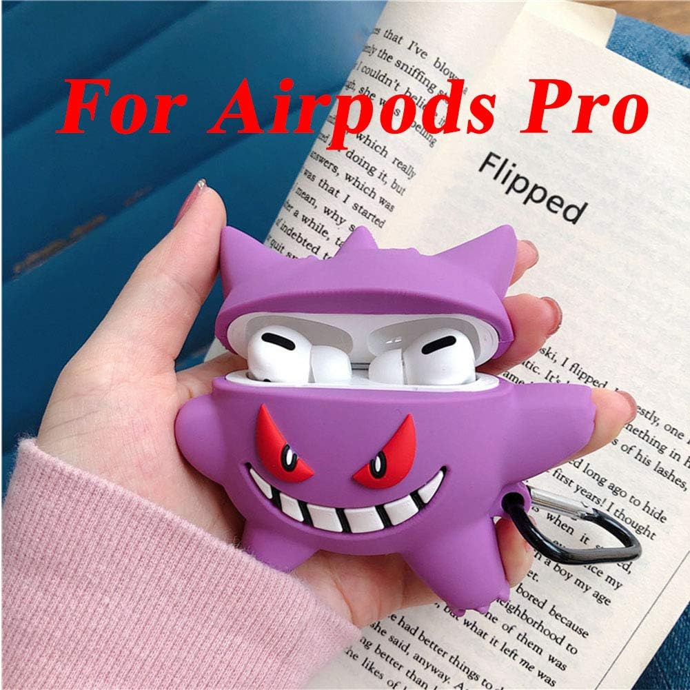 Popular Semeving Compatible with Airpods Pro Case,3D Cartoon Cute Design Silicone for Airpods Pro Case for Kids/Girls/Teens Boys (Purple Demon)