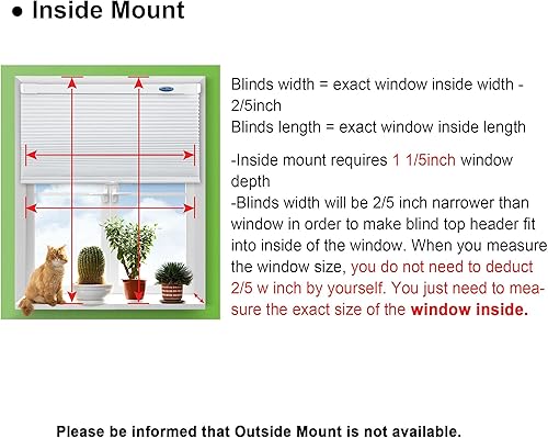 Miniatura 7 de LazBlinds Persianas celulares opacas sin cordones, sin herramientas, sin taladro, para ventana, tamaño de 28 pulgadas de ancho x 64 pulgadas de