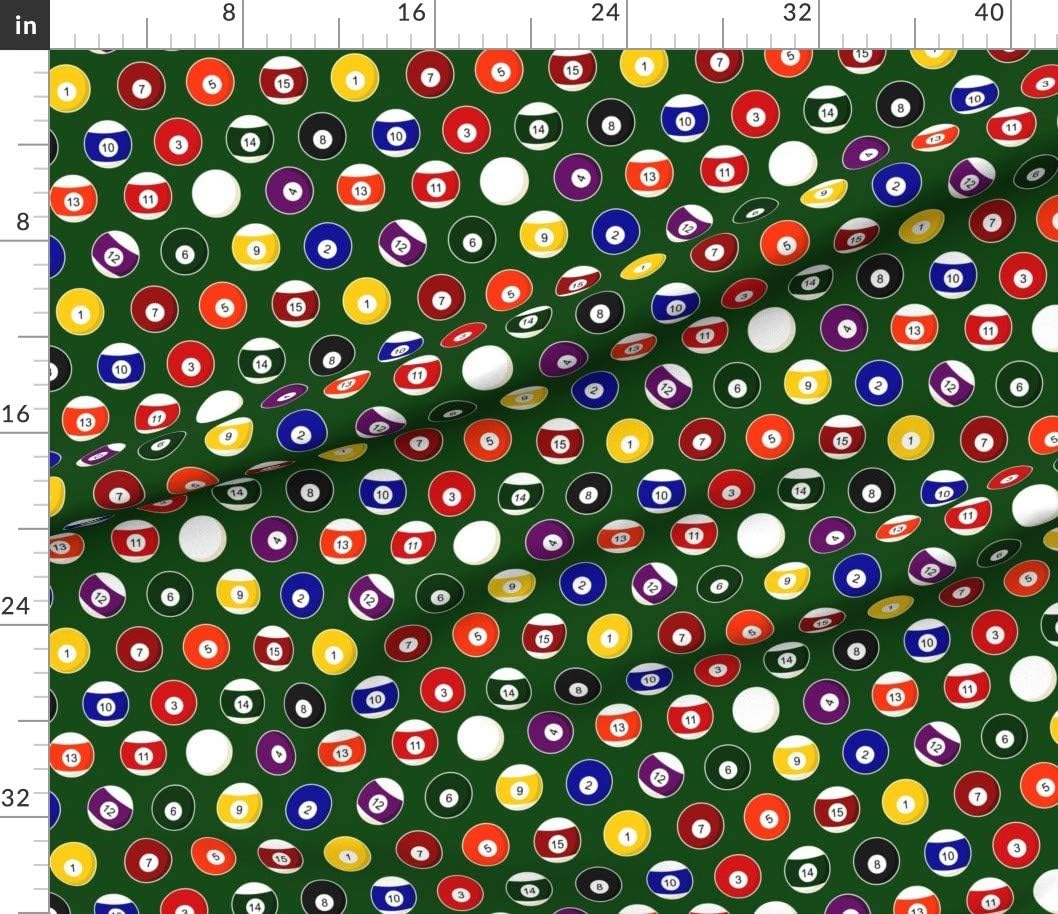 Spoonflower Fabric - Pool Balls Billiards Game Sports Printed on Petal Signature Cotton Fabric by The Yard - Sewing Quilting Apparel Crafts Decor