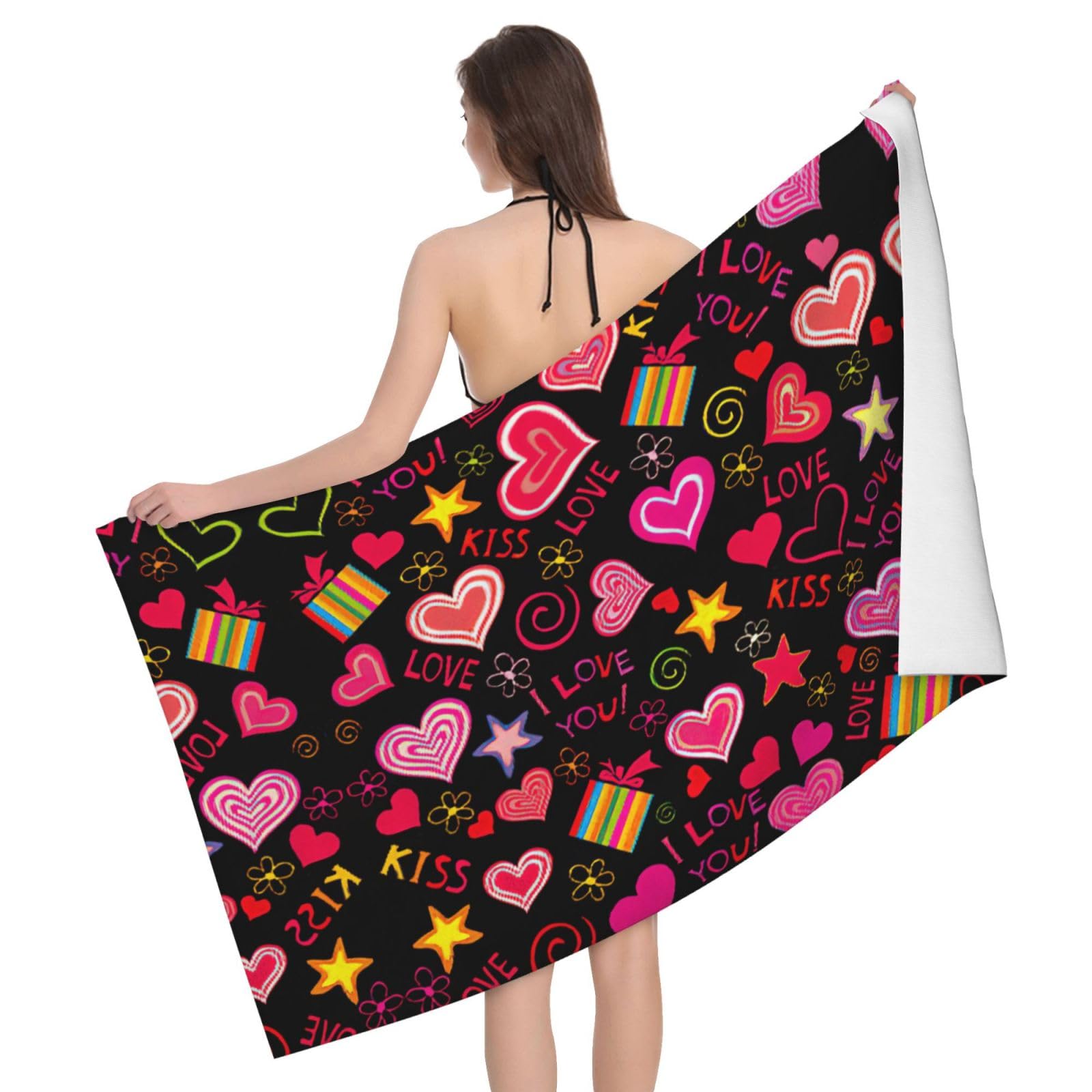 Serviette de bain microfibre imprimée pour la plage, le spa et la salle de bain