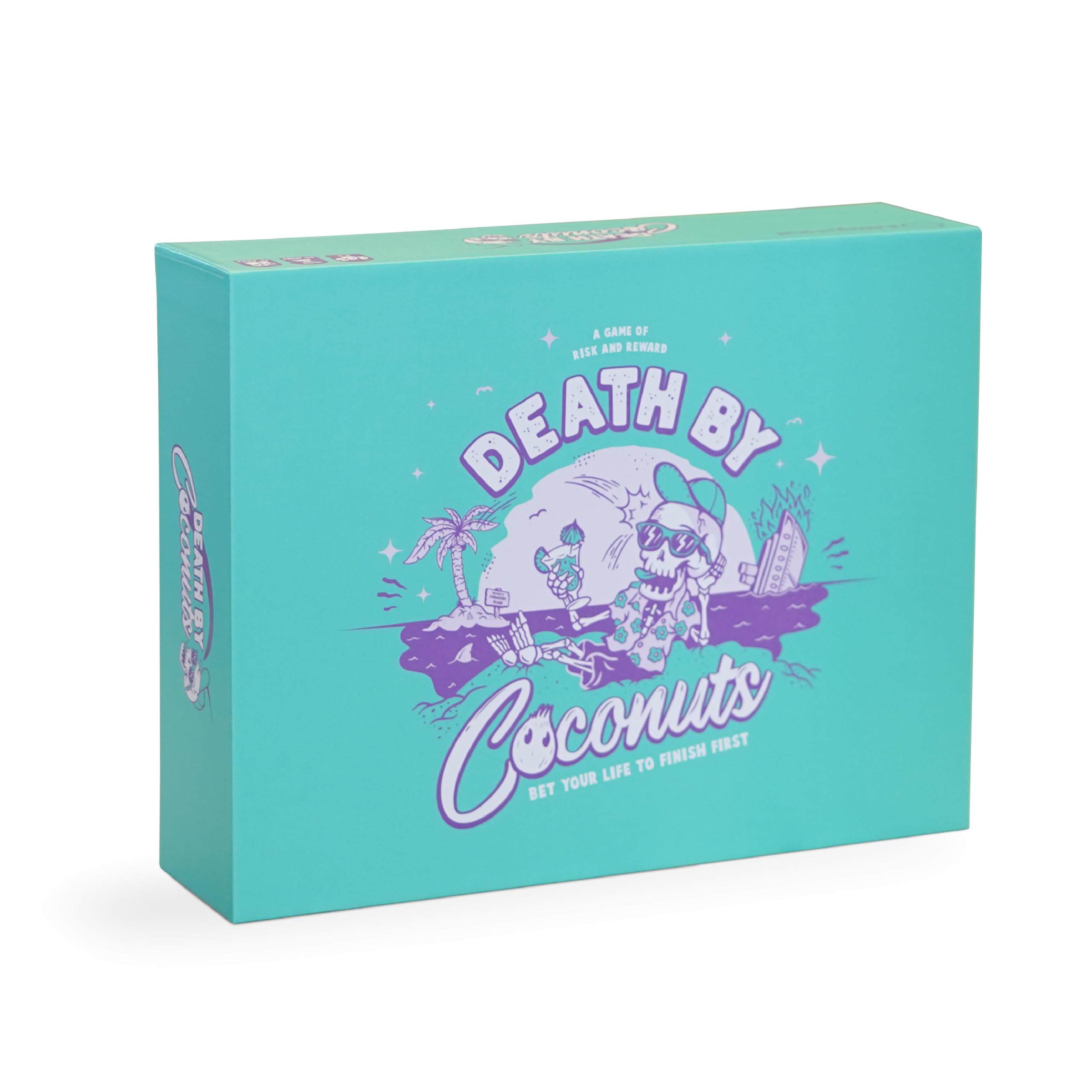 Bubblegum Stuff - Death by Coconuts - Bet Your Life To Finish First - Family Board Game - 250 Cards / 2-8 Players