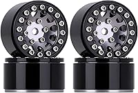 Vista 8 de INJORA Llantas de rueda 1.0 RC Metal Beadlock Ruedas para AX24 1/18 TRX4M All 1/24 Escala Axial SCX24 Deadbolt RC Crawler Accesorios de Rojo