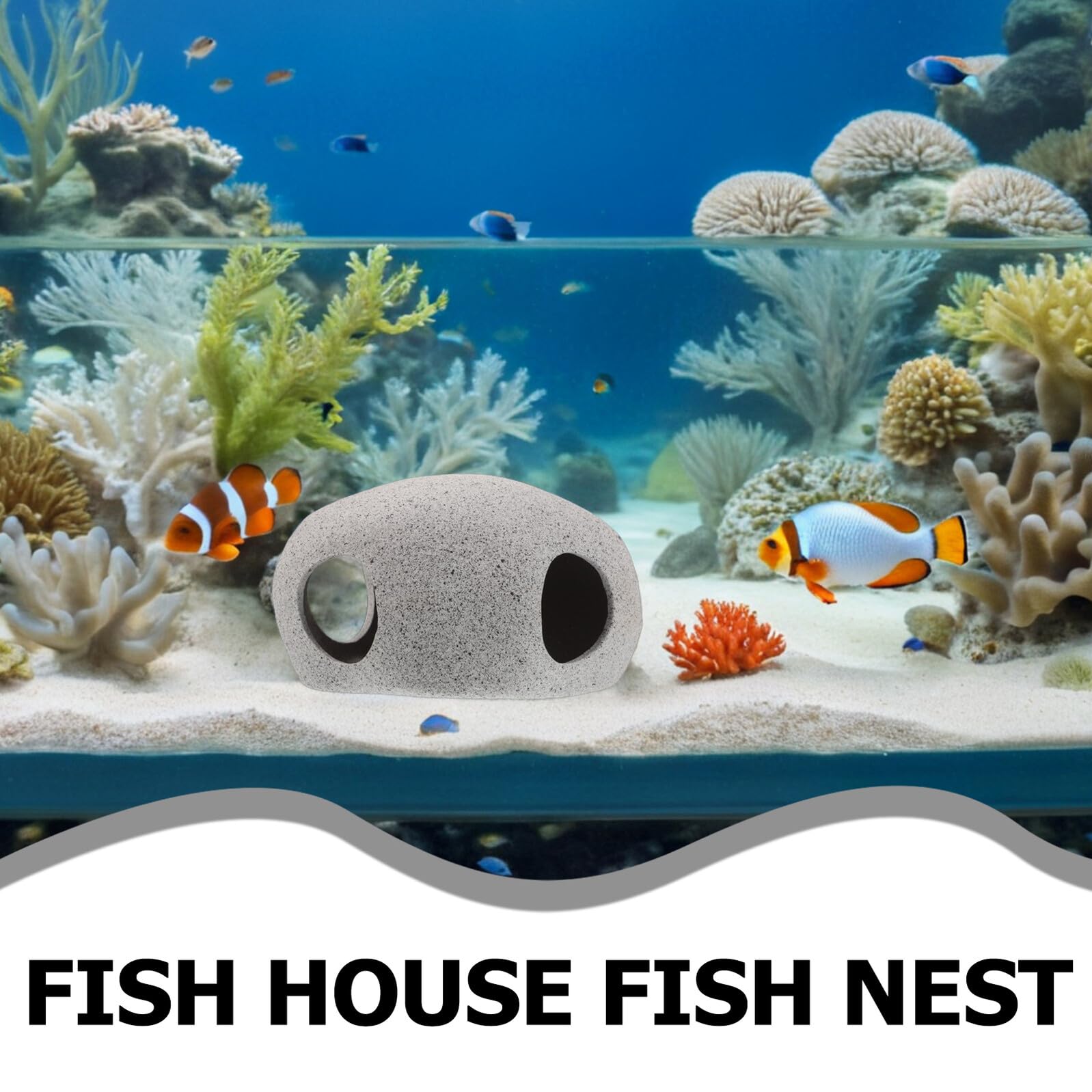 Abaodam Aquarienhöhle Aus Keramik Als Versteck Für Fische Und Garnelen Garnelenzuchthöhle Für Süßwassertiere Dekoration Für Aquarien Mit Natürlicher Optik