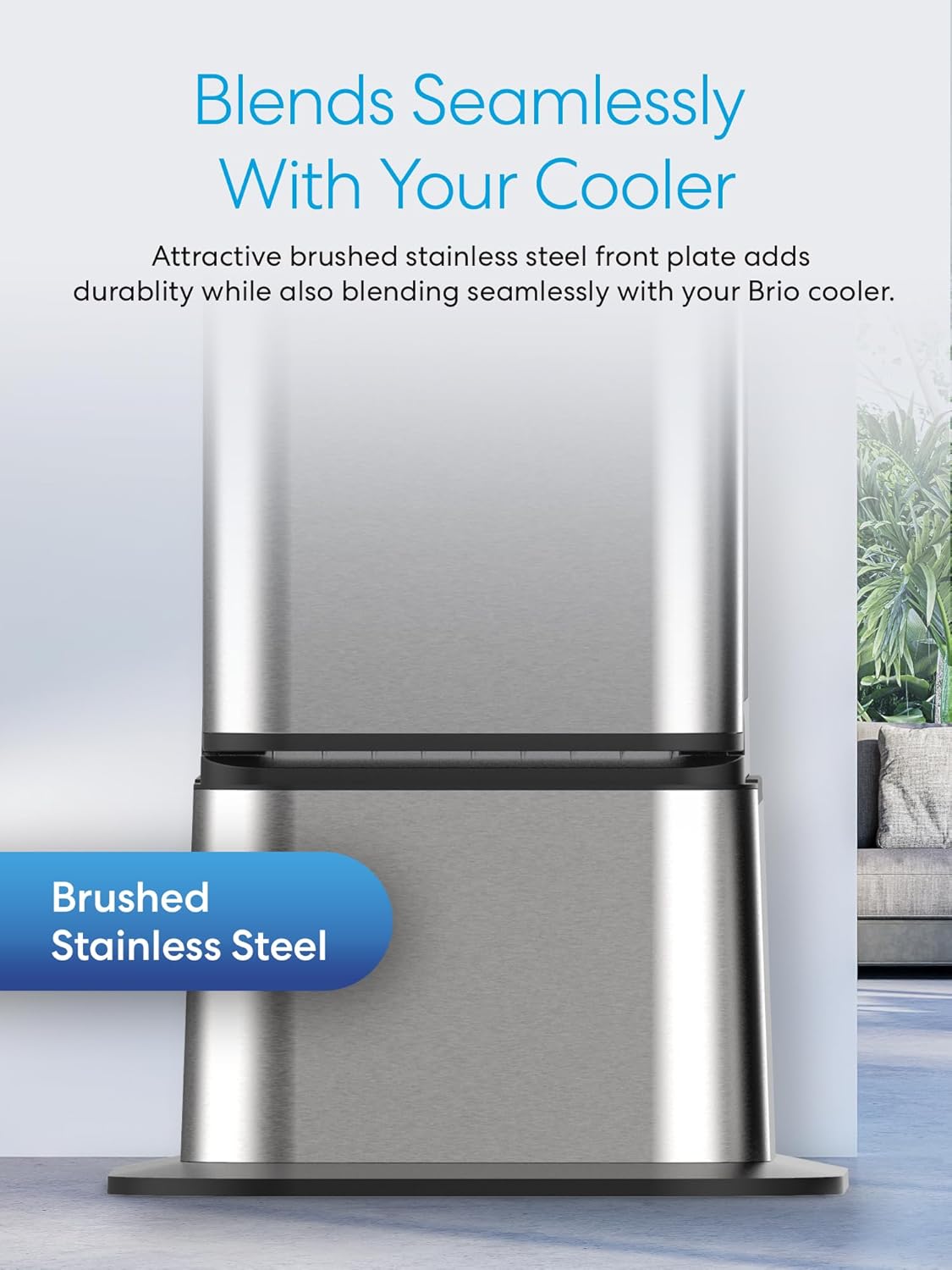 Brio Water Cooler Dispenser Base for Brio 430 Water Cooler Series, Pedestal-Style Height Extender, Stainless Steel