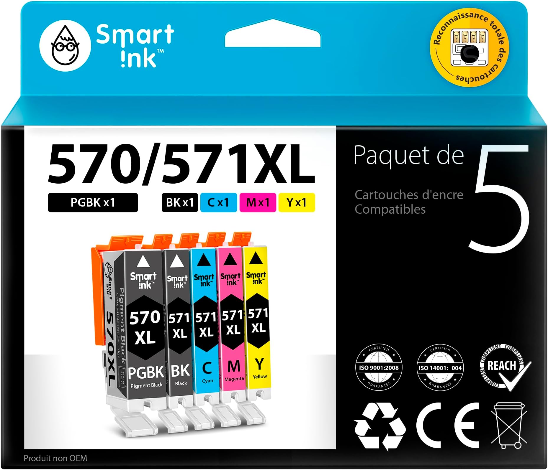Huismerk Canon PGI-570 CLI-571 multipack cartridges (2 x zwart 3 k