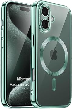 Microsonic Apple iPhone 17 için Kılıf MagSafe Luxury Electroplate Yeşil [iPhone 17 ile Uyumlu Kılıf - Yeşil]