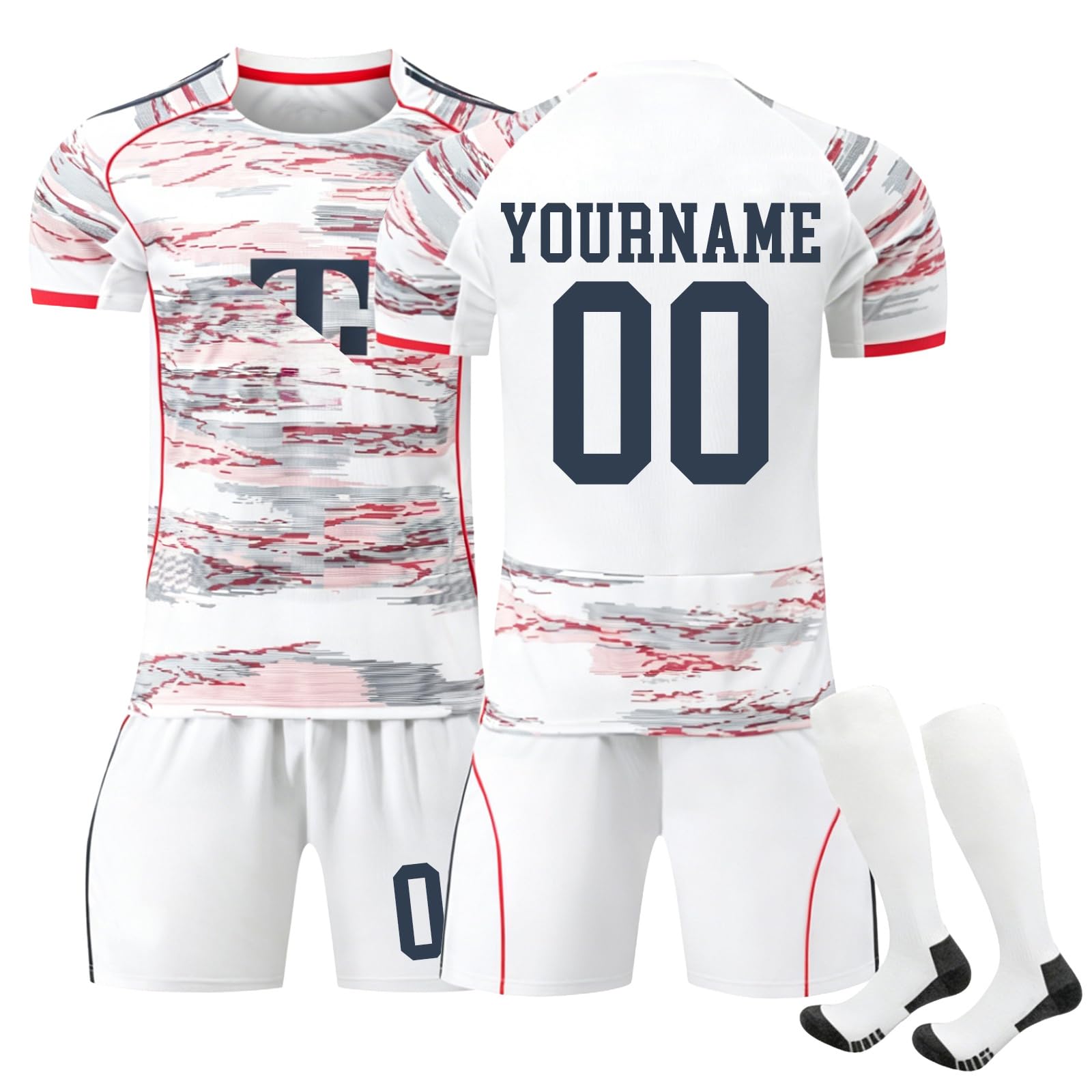 Champions League 2026 Camiseta de Fútbol Personalizadas Nombre Número para Hombres y Niño, Equipación Fútbol con Conjunto Top Pantalón Corto y Calcetines Regalo de Futbol camiseta españa mundial 2026