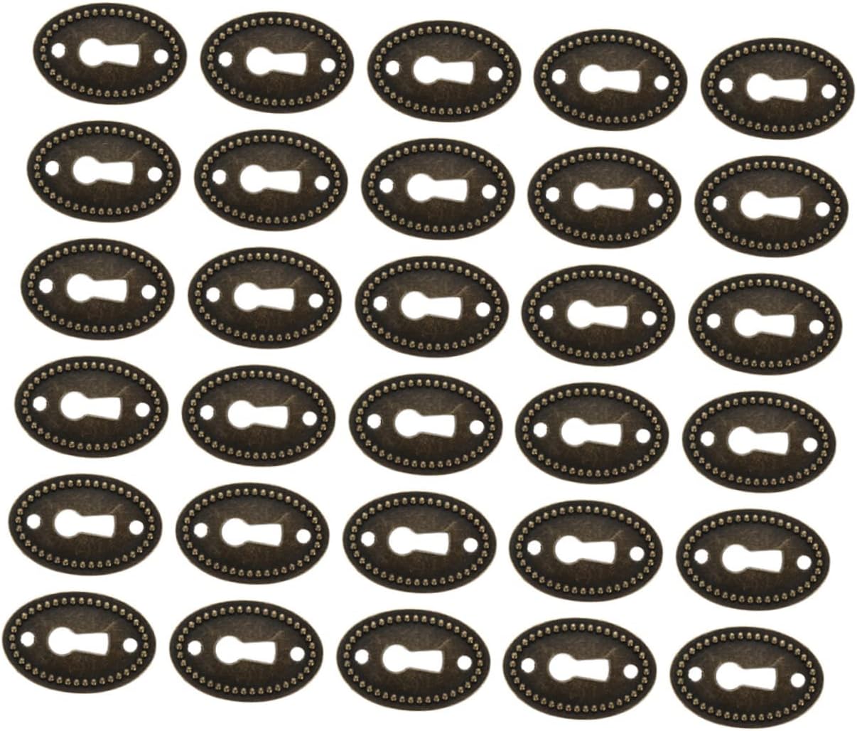 30Pcs Keyhole Cover Plates Antique Finish Keyhole Inserts for Furniture Protection Durable Design for Cabinets and Dressers