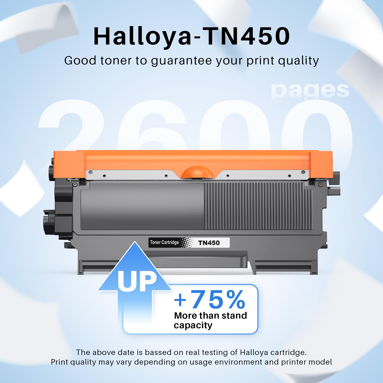 TN450 Lot de 2 cartouches de toner de rechange pour imprimante Brother TN450 TN420 TN-450 TN-420 pour Brother HL-2270DW HL-2280DW HL-2230 MFC-7360N MFC-7860DW DCP-7065DN Intellifax 2840 2940 Noir
