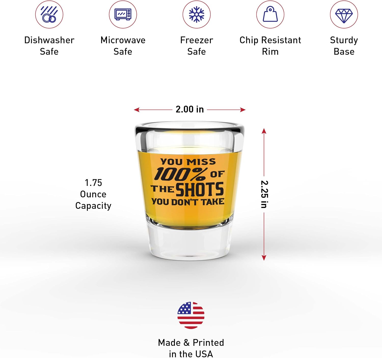 You Miss 100 of the Shots You Don't Take, Funny Shot Glasses for Adults