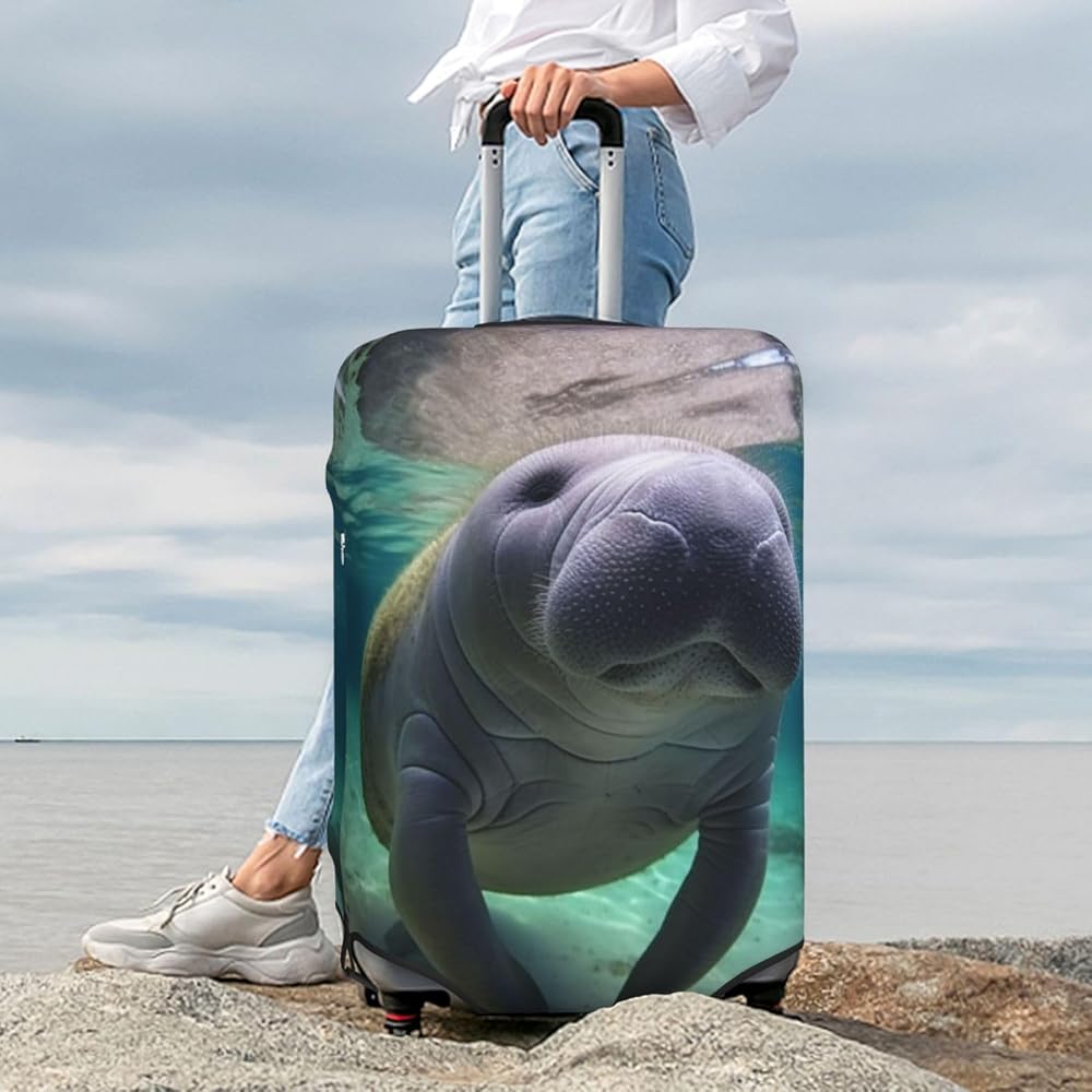 Amazon.com: FHEBNDS Cute Sea Animal Manatee Luggage Cover Washable
