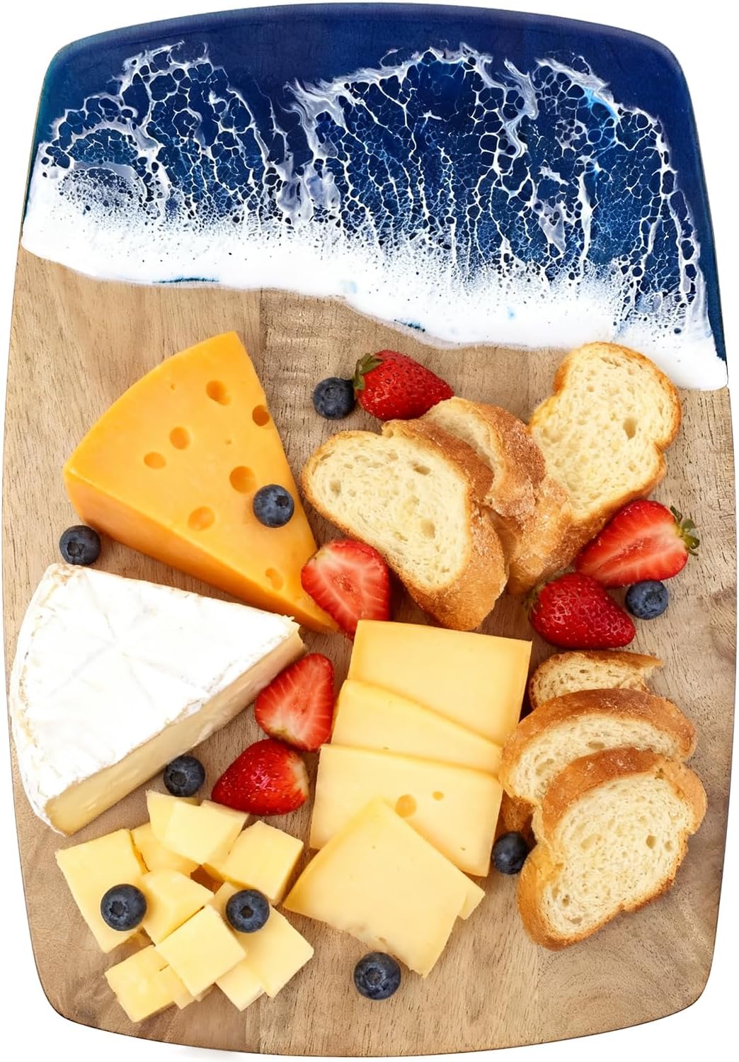 Ocean Charcuterie board, resin cutting board, multifunctional kitchen decoration board suitable for vegetables, cheese and meat (blue）
