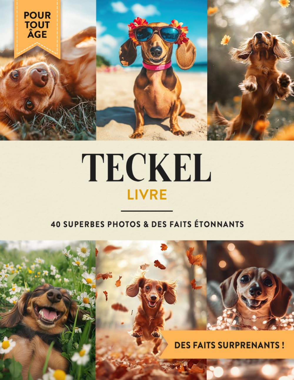 Teckel Livre: 40 Photos de Chiens et Faits à Offrir en Cadeau Éducatif aux Enfants et Adultes