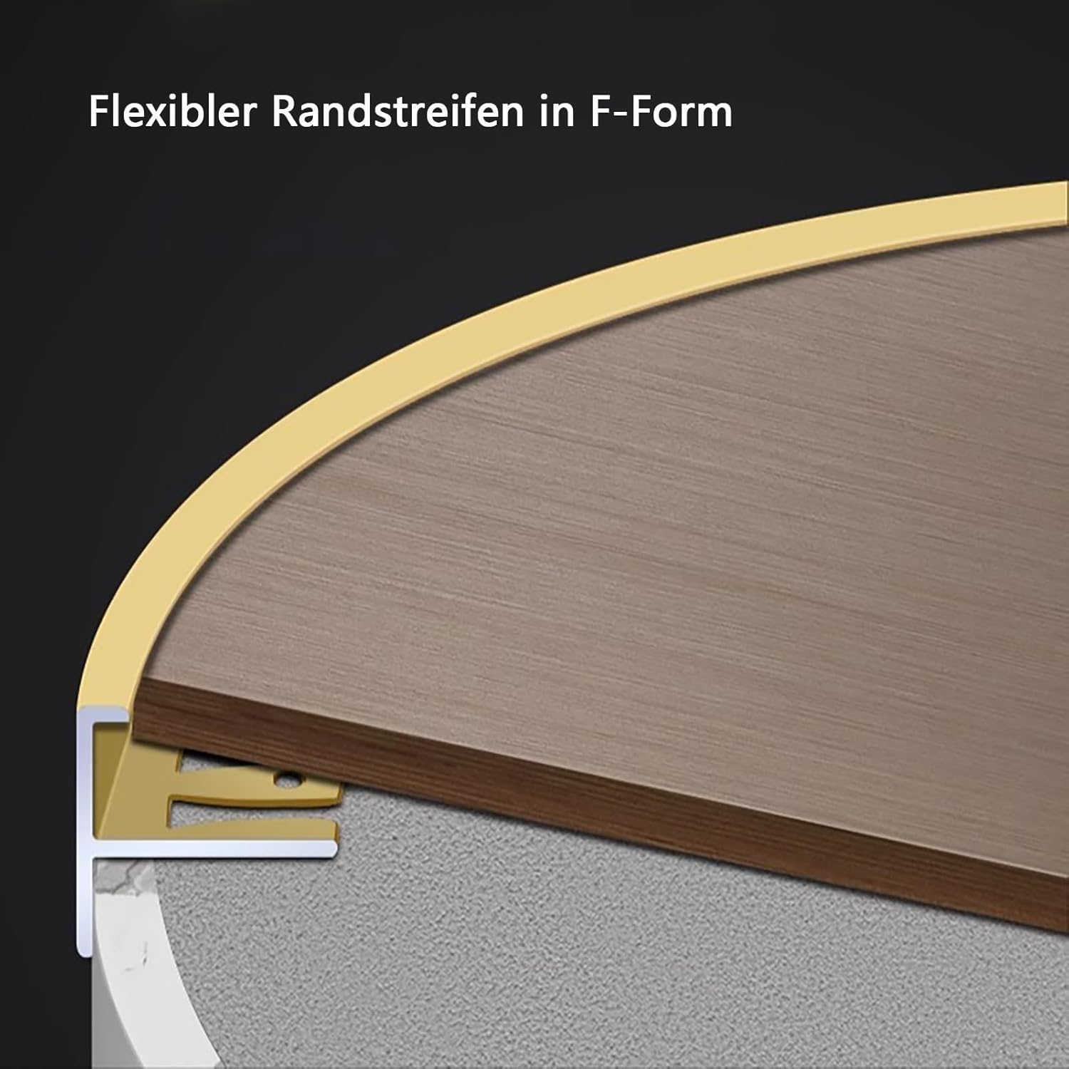 F-Profil-Fliesenendstreifen 135 cm – 2 Stück, Außenkantenschutz für Wohnzimmer, Balkon und Badezimmer – wasserdichte und langlebige Fliesenprofile für professionelle Endbearbeitung, Schwarz,