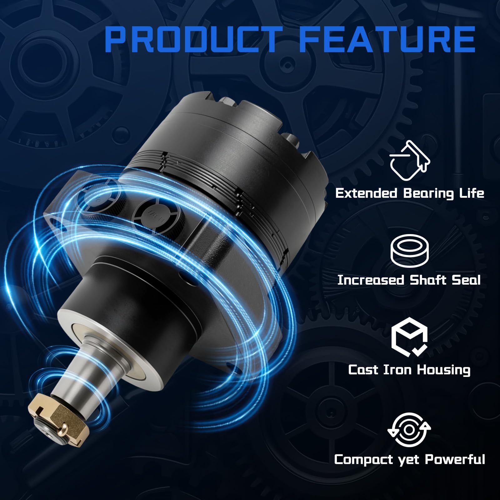 Sostituzione idraulica del motore della ruota di BMER-2-300-WS-T4-S TG0280US080AAAB per Parker Dynamic, 296cc Geroter Motor 1,25 ha affusolato l'albero 810 N·m 250 giri/min