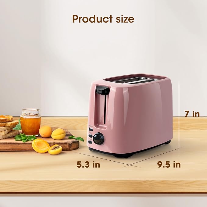 Tostadora ISILER 2 rebanadas, 120V, 750W color rosa miniatura 3