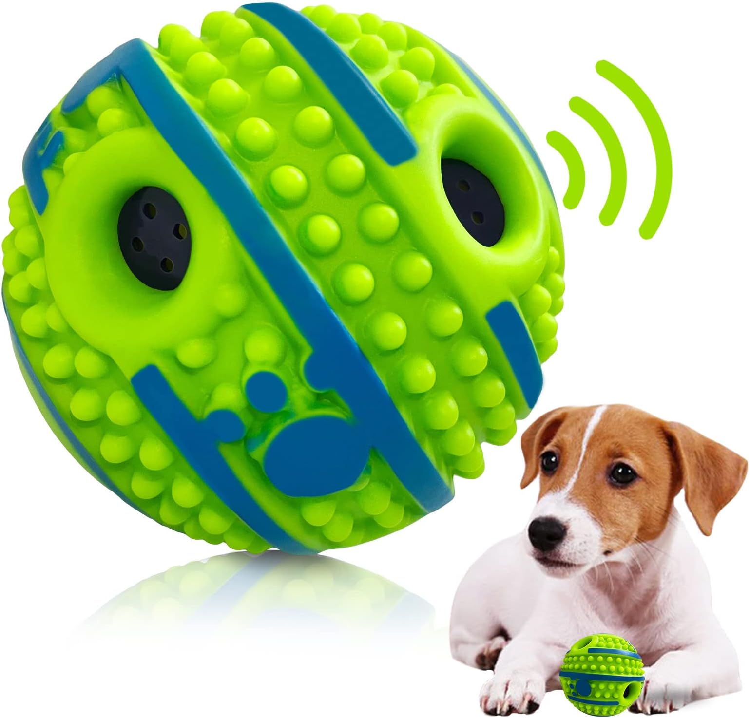 Spiky Interactive Dog Toys Ball,Shake Make Gigi Sound,Squeaky Dog Toys Ball,Chewing Ball for Training Teeth Cleaning Herding Balls Indoor Outdoor Safe Dog Gifts for Small Medium Large Dogs
