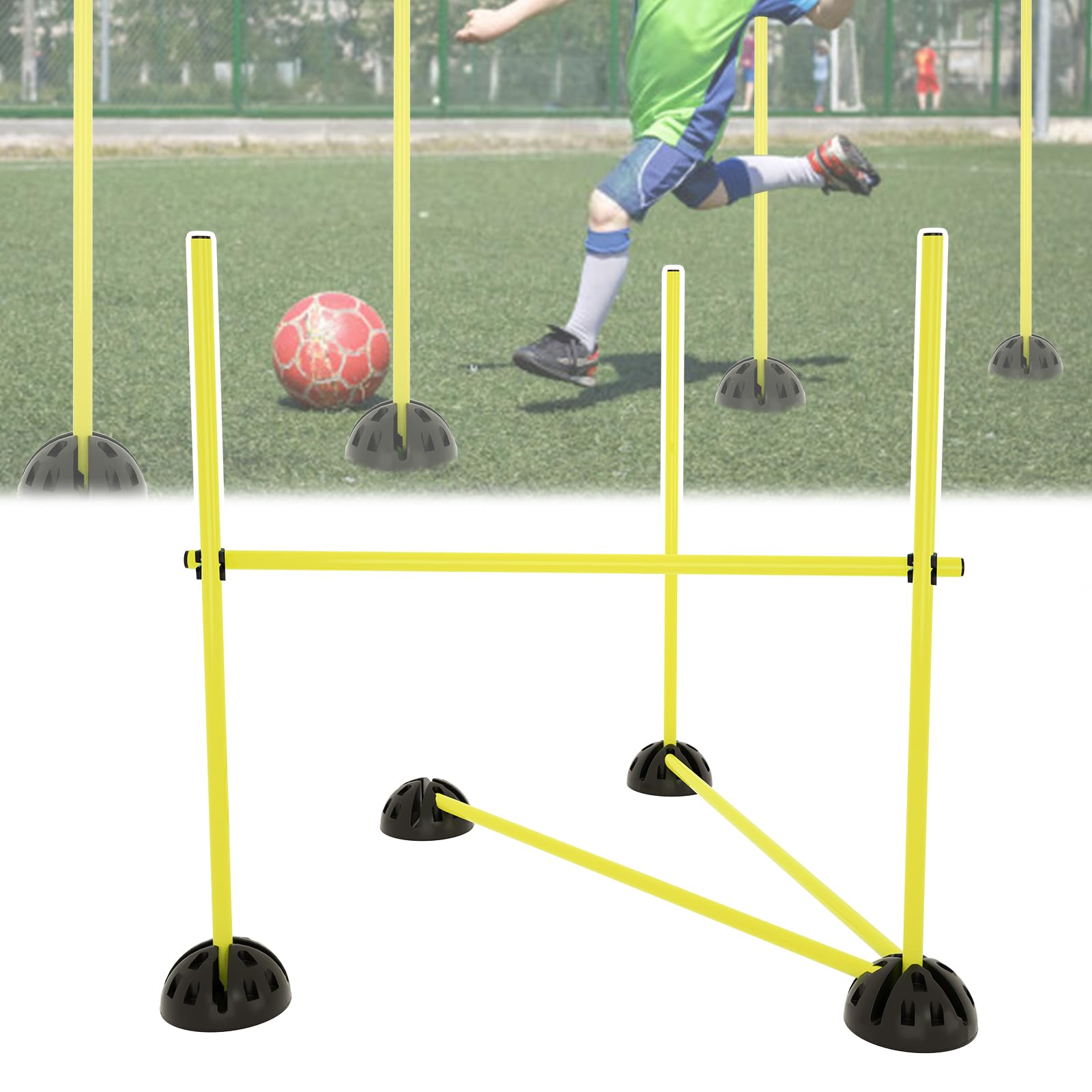 FIVMEN Agility Hürden Set de barres de saut d'entraînement pour saut dribbling et agilité Barres de slalom Hobby Horse obstacles