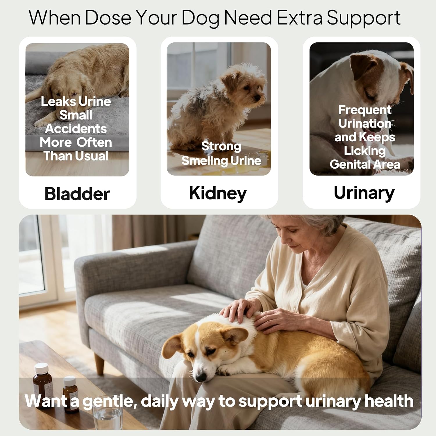 Urinary Defender Dog Cranberry Supplement for Dog UTI Treatment Fast Acting | 10 Urine Test Strips Included | High Potency D-Mannose & UT Probiotics - Kidney & Bladder Support - 120 Chicken Chews