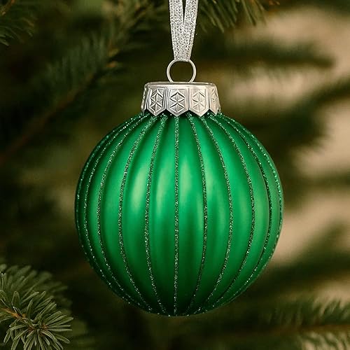 Miniatura 8 de SLEETLY 28pk Green Ornaments for Christmas Tree Holiday Xmas Decorations, Shatterproof Plastic 3.15 Balls, Icicles and Snowflakes
