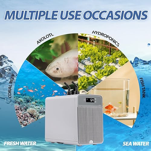 Miniatura 6 de Poafamx Enfriador de acuario Enfriador de agua de 42 galones para pecera 110 HP Enfriador de agua Compresor de refrigeración para sistema