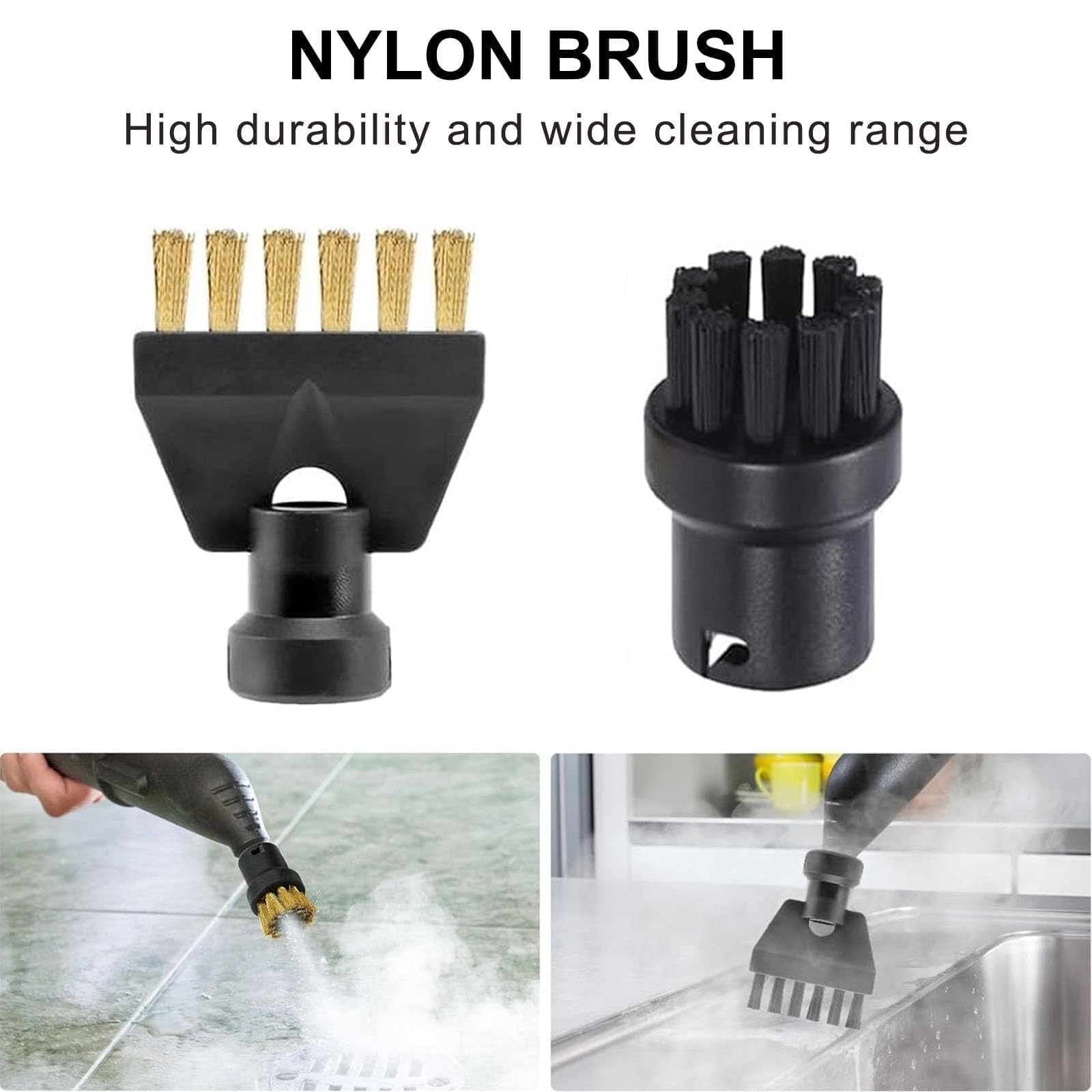 NIYATA 12 Stück Dampfreiniger Zubehör für Kärcher SC1 SC2 SC3 SC4 SC5,Dampfreiniger Bürste,Dampfreiniger Ersatzteile Sätze,8 Kleine Rundbürstendüse,4 Fugenbürste