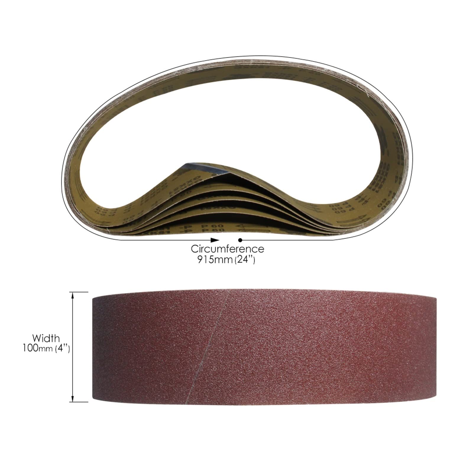 Pas szlifierski 5 sztuk 100x915mm taśma szlifierska opaski piaskowe 4 "x 36" ziarno 60 80 120 240 narzędzia ścierne akcesoria do szlifierki taśmowej(Grit 80)