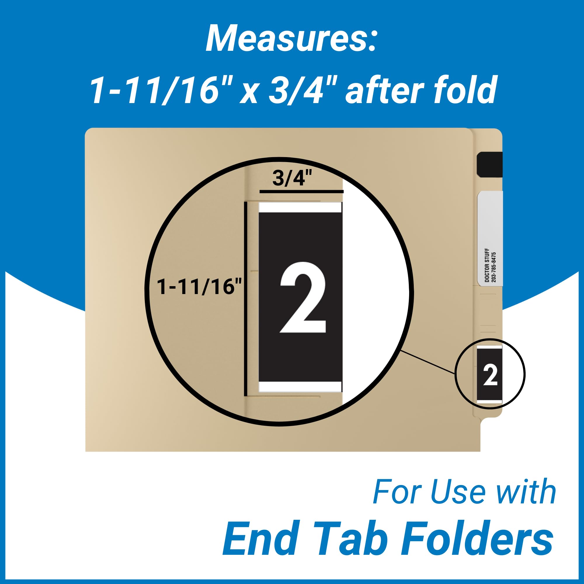 Doctor Stuff File Folder Labels – Number 6, Lavender, 1/2 X 1-1/2 Inch, 500 Per Roll