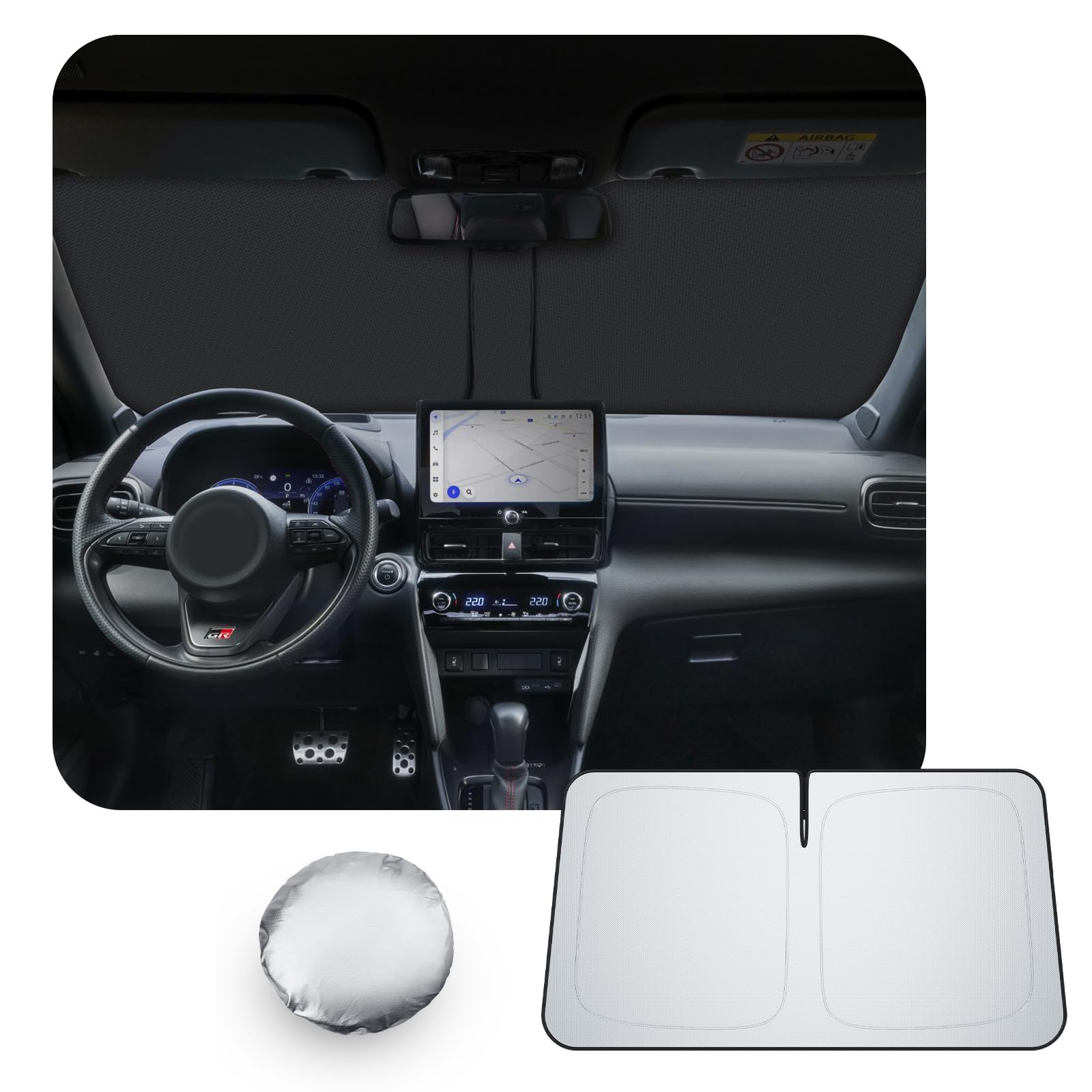 [Mise à Niveau] CDEFG Compatible avec Toyota Yaris Cross 2021-2025 2026 Pare-Soleil Pare-Soleil Pare-Soleil Avant Pare-Soleil Pare-Brise Pare-Soleil Voiture Pare-Soleil Accessoires